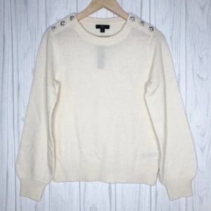 J. CREW Crewneck Sweater with Jeweled Buttons